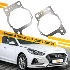 Переходные рамки для замены линз в фарах Hyundai Sonata LF 2017-2019 крепление Hella 3R