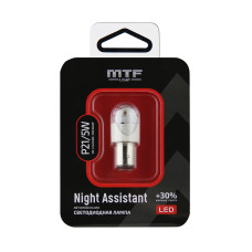 Светодиодная лампа MTF Light Night Assistant 12В, 2.5Вт, P21/5W, красный, 1 шт., NP21/5WR