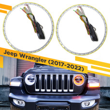 Светодиодные вставки в фары для Jeep Wrangler 2013-2022 5700K