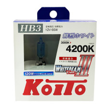 Лампа галогенная Koito Whitebeam 9005 (HB3) 12V 65W (120W) 4200K (комплект 2 шт.)