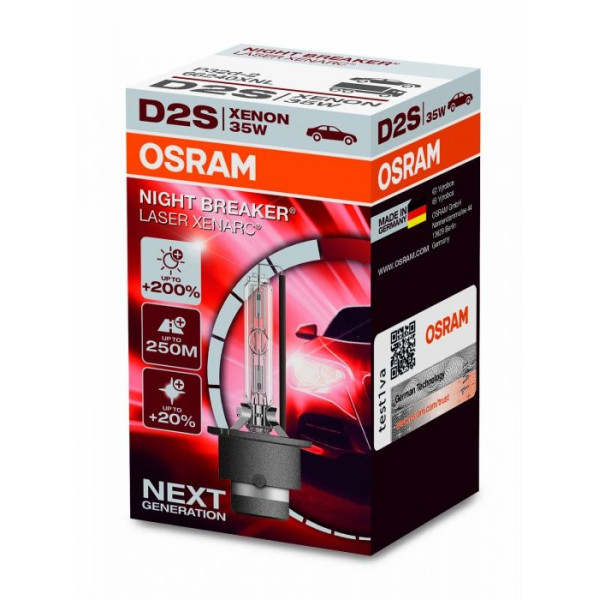 Ксеноновая лампа OSRAM D2S Xenarc Night Breaker Laser +200% 66240XNL