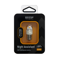 Светодиодная лампа MTF Light Night Assistant 12В, 2.5Вт, PY21W, янтарный, 1 шт., NPY21W