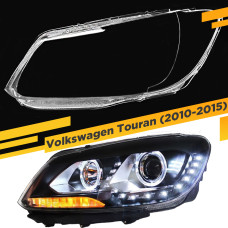 Стекло для фары Volkswagen Touran (2010-2015) Tuning Левое
