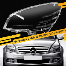 Стекло для фары Mercedes C-Class W204 (2007-2011) Левое