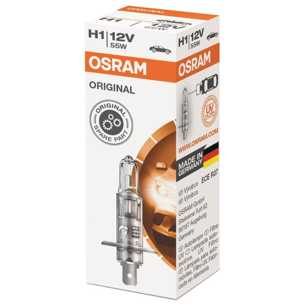 Лампа галогенная OSRAM H1 Original 12V 55W, 1шт.
