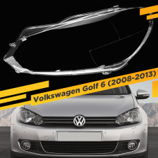 Стекло для фары Volkswagen Golf 6 (2008-2013) Левое Галоген