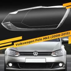 Стекло для фары Volkswagen Polo Mk5 (2008-2015) Левое
