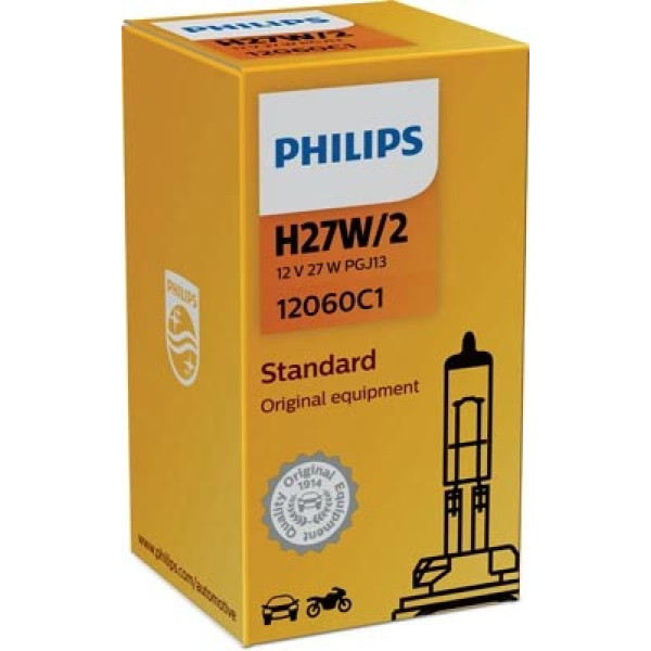 Лампа галогенная PHILIPS H27W/2 Standard 12V 27W, 1шт.