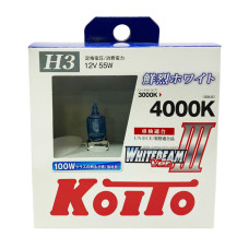 Лампа галогенная Koito Whitebeam H3 12V 55W (100W) 4000K (комплект 2 шт.)