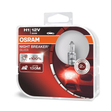 Лампа галогенная OSRAM H1 Night Breaker Silver 12V 55W, 2 шт