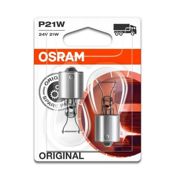 Лампа галогенная OSRAM P21W Original Line 2шт, 24V
