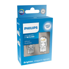 Светодиодные лампы PHILIPS W21/5W 12V LED White Ultinon Pro6000 LED, 2шт., 11066CU60X2