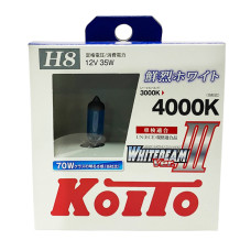 Лампа галогенная Koito Whitebeam H8 12V 35W (70W) 4000K (комплект 2 шт.)