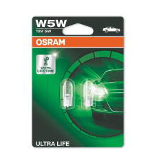 Лампа накаливания OSRAM W5W Ultra Life 12V 5W, 2 шт